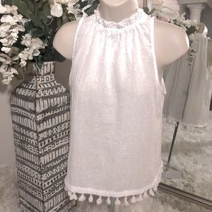 Sun & Shadow White Sleeveless Top